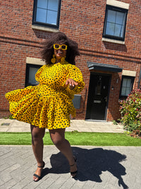 Moyo Mini Dress | Orange Polkda Dot Mini Dress