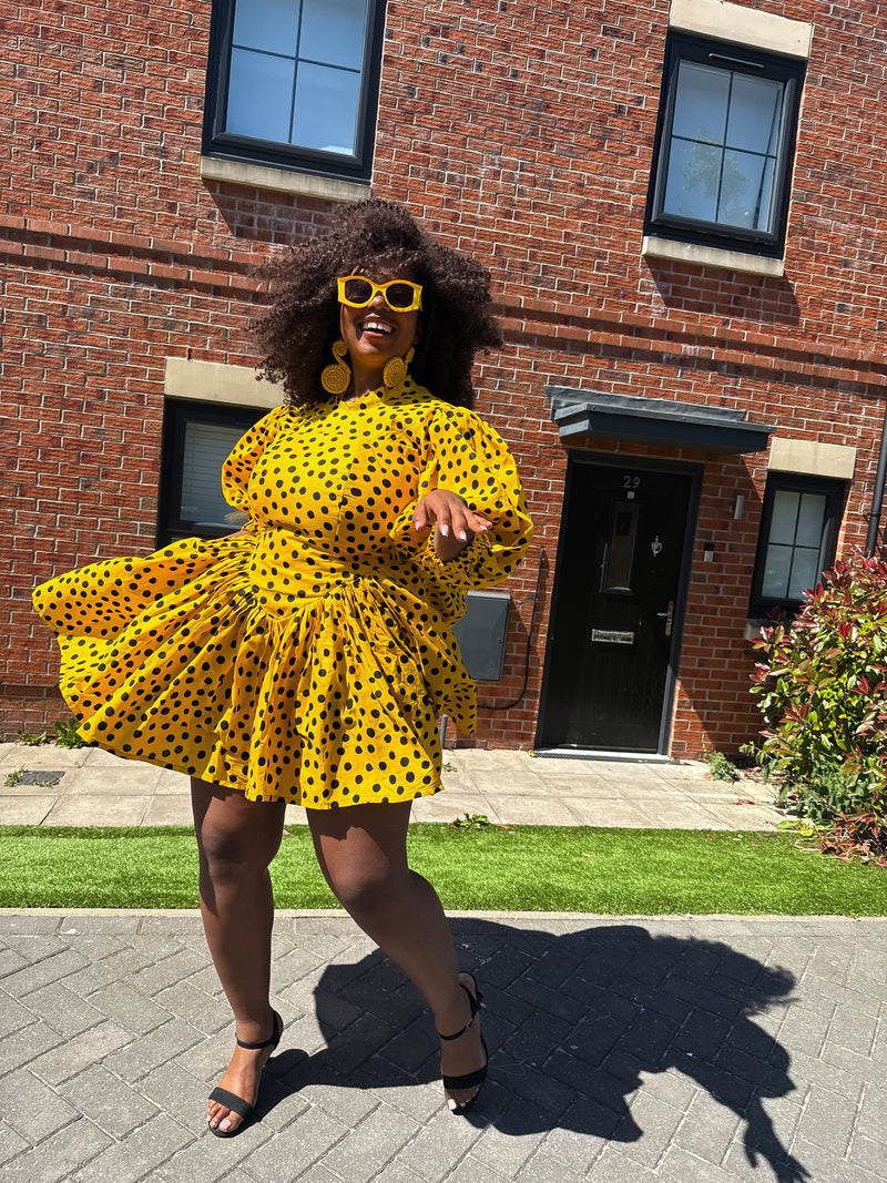 Moyo Mini Dress | Orange Polkda Dot Mini Dress