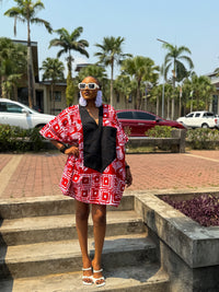 Esan Mini Bubu| Red and White Print