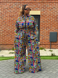 Thalia Ankara High Waisted Trouser | Multicolored African Print