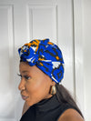 Emilia Blue and Yellow Ankara Headwrap/Scarf