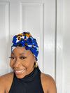 Emilia Blue and Yellow Ankara Headwrap/Scarf