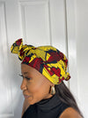 Yellow and Red Ankara Headwrap/Scarf