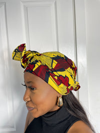 Yellow and Red Ankara Headwrap/Scarf