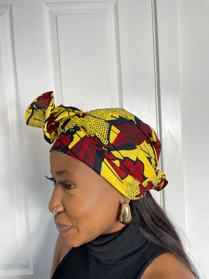 Yellow and Red Headwrap