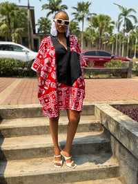 Esan Mini Bubu| Red and White Print