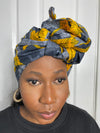 Zainab Yellow and White Ankara Headwrap/Scarf