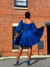 Bianca Ankara Midi Dress | Blue African Print