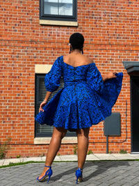 Bianca Ankara Midi Dress | Blue African Print