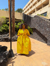 Oneil Ankara Maxi Dress | Yellow African Print