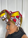Tara Yellow Red and White Ankara Headwrap/Scarf