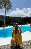 Erin Adire Kaftan Bubu| Yellow and White Adire
