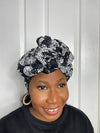 Sharon Black and White Ankara Headwrap/Scarf