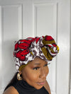 Tara Yellow Red and White Ankara Headwrap/Scarf