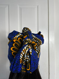 Tamara Blue and Yellow Ankara Headwrap/Scarf