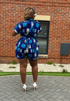 Temi Playsuit | Blue & White Print