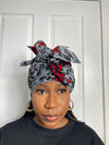 Sandra White and Red Ankara Headwrap/Scarf