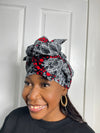 Sandra White and Red Ankara Headwrap/Scarf