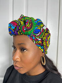 Adiza Blue and Green multicolored Ankara Headwrap/Scarf