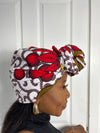 Tara Yellow Red and White Ankara Headwrap/Scarf