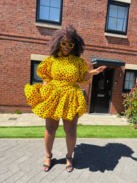 Moyo Mini Dress | Orange Polkda Dot Mini Dress