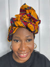 Doyin Yellow and Red Ankara Headwrap/Scarf