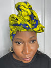 Ana Yellow and Blue Ankara Headwrap/Scarf