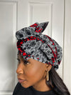 Sandra White and Red Ankara Headwrap/Scarf