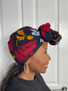 Mfon Blue and Red HeadWrap/Scarf