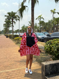 Esan Mini Bubu| Red and White Print
