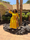 Oneil Ankara Maxi Dress | Yellow African Print