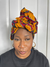 Doyin Yellow and Red Ankara Headwrap/Scarf