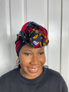 Mfon Blue and Red HeadWrap/Scarf