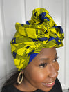 Ana Yellow and Blue Ankara Headwrap/Scarf