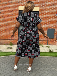 Tosin Culotte |Black and Red Print
