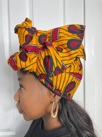 Doyin Yellow and Red Ankara Headwrap/Scarf