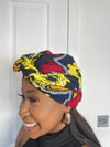 Debby Blue and Yellow Ankara Headwrap/Scarf