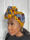 Zainab Yellow and White Ankara Headwrap/Scarf