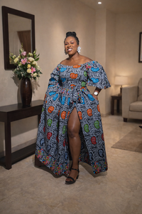 Chichi Ankara Off Shoulder Maxi Dress |   Multicoloured African Print