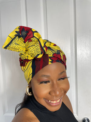 Yellow and Red Headwrap