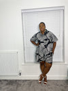 Alaba Ankara Shorts | Black And White African Print