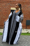 Eniola Asooke Kaftan Bubu| Black and White Pattern
