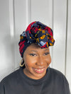 Mfon Blue and Red HeadWrap/Scarf