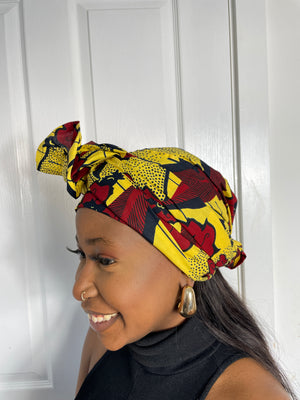 Yellow and Red Headwrap