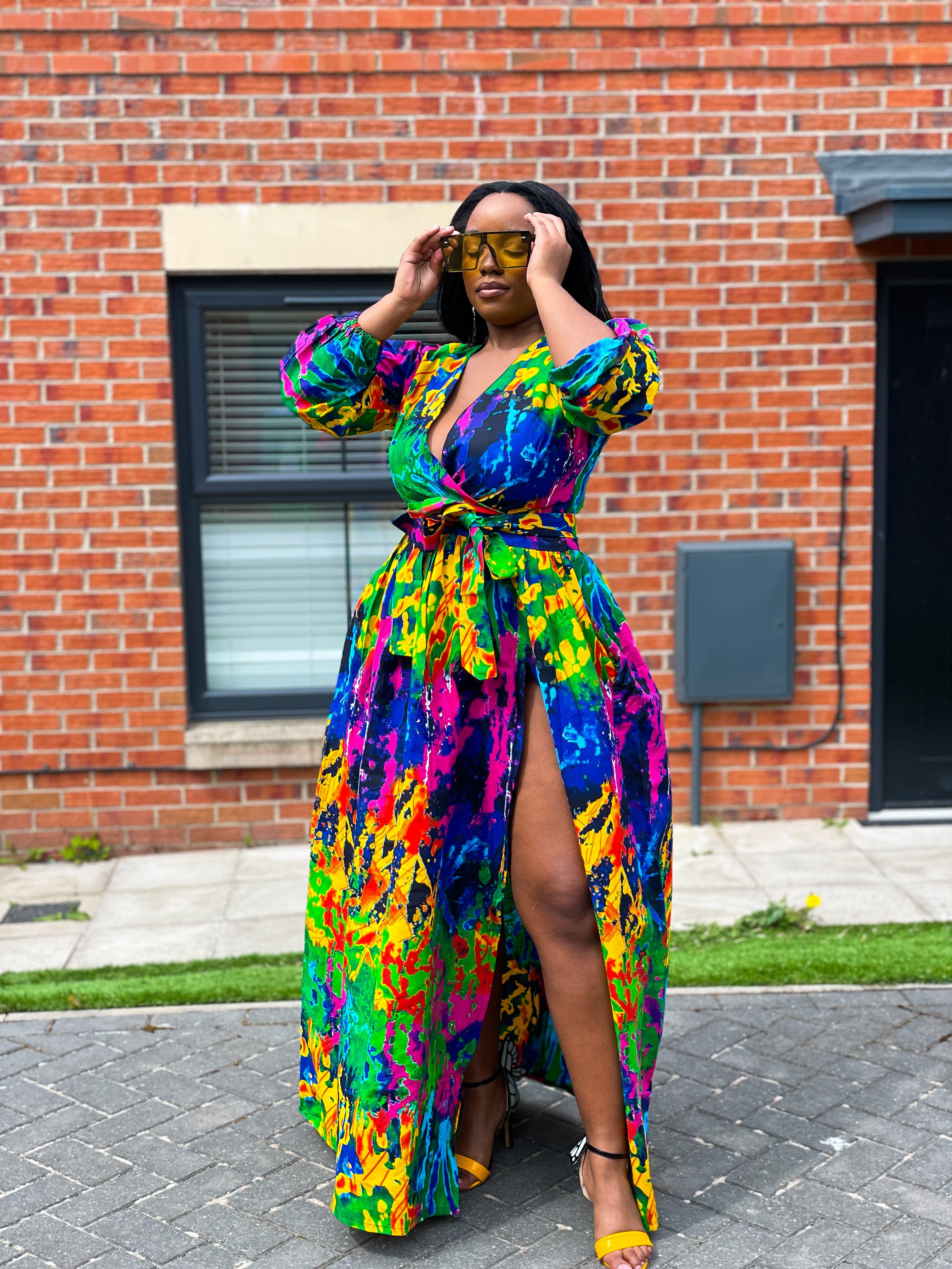 Red yellow green dress hotsell