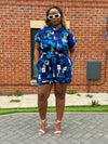 Temi Playsuit | Blue & White Print