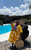 Erin Adire Kaftan Bubu| Yellow and White Adire