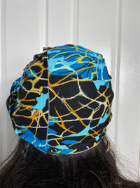 Tatiana Black and Blue Ankara Headwrap/Scarf