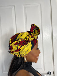 Yellow and Red Ankara Headwrap/Scarf