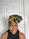Juliana Yellow and Green Multicolored Ankara Headwrap/Scarf